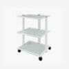 White 3 Tier Glass Shelved Beauty Trolley - White