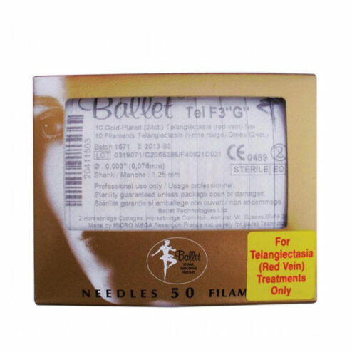 Ballet F Shank Tel Red Vein Gold Needles