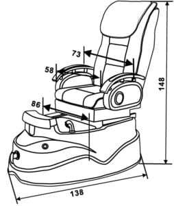 Direct Salon Furniture 903 Base Pedicure Spa Unit dimensions