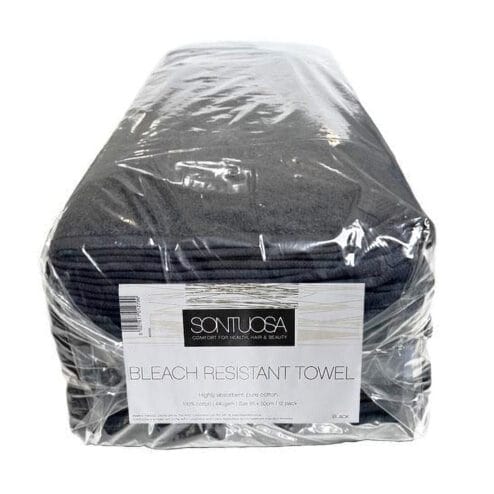 HT Sontuosa Black Bleach Resistant Towels Pack 12