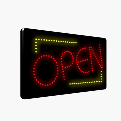 LED Yellow Red Open Sign