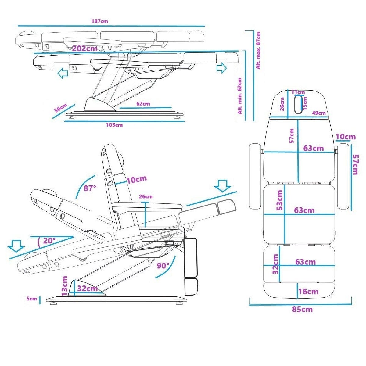 Maxi Electric Salon Couch - Image 5