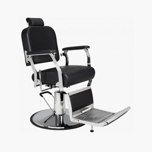 Mila Silver Standard Black Barbers Chair