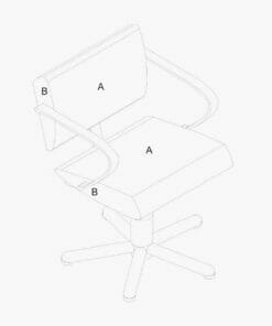 Alternative view of REM Aero Hydraulic Styling Chair in Colour
