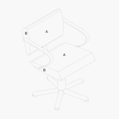 Alternative view of REM Aero Hydraulic Styling Chair in Colour