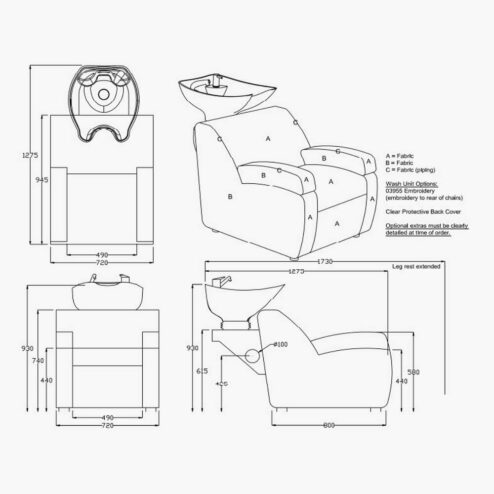 REM Lana Washpoint With Electric Legrest