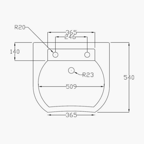 REM Porcelain Frontwash Basin Only