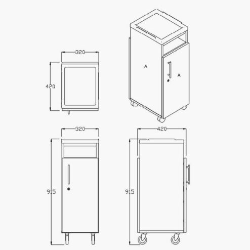 REM Secura Locking Black Trolley