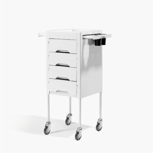 Secret White Beauty Trolley side view with equipment holder
