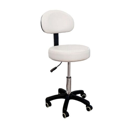 Sibel Original White Beauty Stool With Back