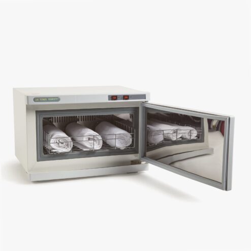 Small UV Hot Towel Cabinet Original open with towels inside