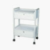 Two Tier White Wooden Trolley