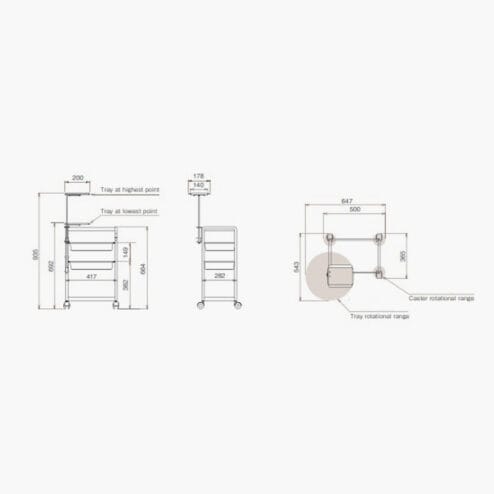 Takara Belmont Riche Trolley Dimensions