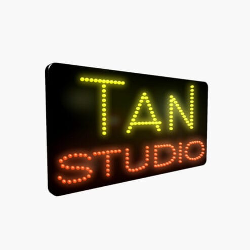 LED Tan Studio Sign
