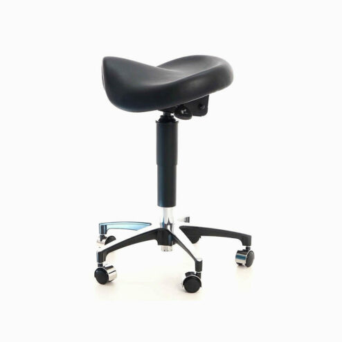 WBX Mica Saddle Stool with Dual Foot Disc Height Control