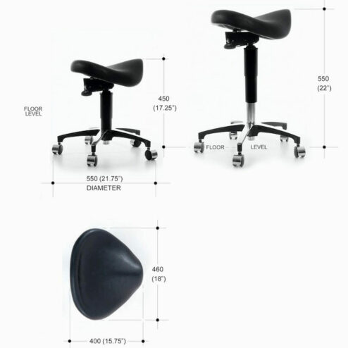 WBX Mica Saddle Stool with Dual Foot Disc Height Control