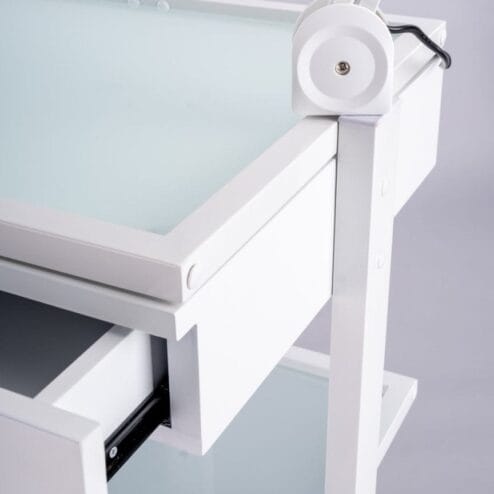 Alternative view of White 3 Tier Glass Shelved Beauty Trolley