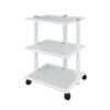 White 3 Tier Glass Shelved Beauty Trolley