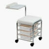 Mobile Nail Stool in White