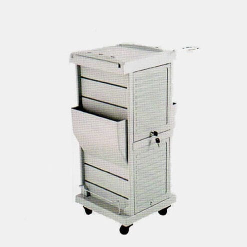 mila pilot grey locking salon trolley