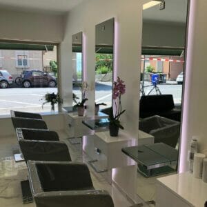 La Signature, Lausanne, Switzerland featuring a coordinating selection of Nelson Mobilier Salon Furniture.