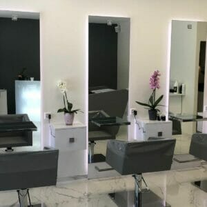 La Signature, Lausanne, Switzerland featuring a coordinating selection of Nelson Mobilier Salon Furniture.