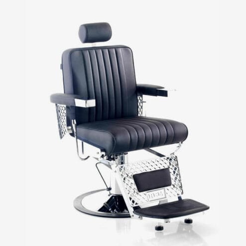 REM Viscount Barbers Chair in Coloured Upholstery