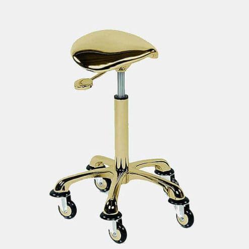 Rollercoaster Eccentric Gold Saddle Stool