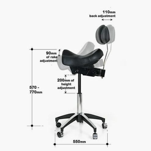 WBX Ascot Saddle Stool With Backrest