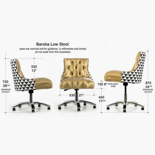 WBX Baroka Low Salon Stool