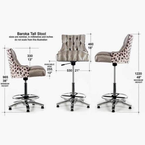 WBX Baroka Tall Stylists Stool